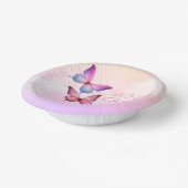 Roze lavendel vlinder Baby shower Papieren Kommen (Gebogen)