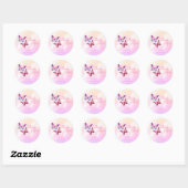 Roze lavendel vlinder Baby shower Ronde Sticker (Vel)