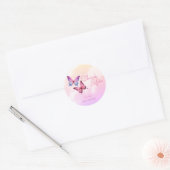 Roze lavendel vlinder Baby shower Ronde Sticker (Envelop)