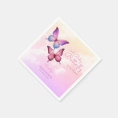 Roze lavendel vlinder Baby shower Servet (Hoek)