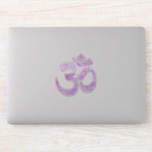 Roze Lavendel Waterverf OM Symbool Sticker (Computer)