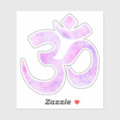 Roze Lavendel Waterverf OM Symbool Sticker (Vel)