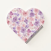 Roze Lavendelbloemen & Harten Notitieboek (Achterkant)