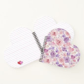 Roze Lavendelbloemen & Harten Notitieboek (Binnen)