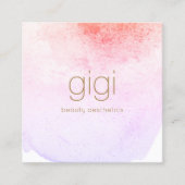 Roze lavender Abstracte Waterverf Vierkante Visitekaartje (Voorkant)