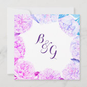 Roze lavender blue waterverf floral Weddenschap Kaart (Achterkant)