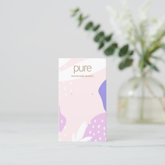 Roze lavender die juwelenvertoning verkrijgt visitekaartje (Staand voorkant)