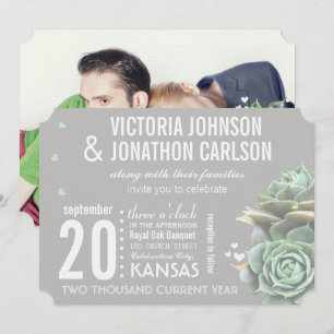 Roze lavender en Gele moderne Typografie Weddensch Kaart