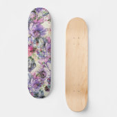 roze lavender florale illustratie skateboard (Voorkant)
