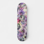  roze lavender florale illustratie skateboard (Voorkant)