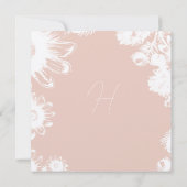 Roze lavender frambozenroze Floral Wedding Invite Kaart (Achterkant)