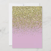 roze lavender & Gold Glitter Baby shower Uitnodige Kaart (Achterkant)