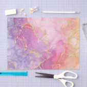 Roze lavender Gold Glitter Cracked Marmer Tissuepapier (Craft)