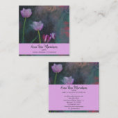 *~* Roze lavender Gray Tulip Shabby  Grunge Vierkante Visitekaartje (Voorkant / Achterkant)