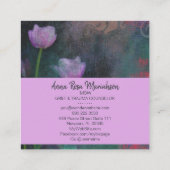 *~* Roze lavender Gray Tulip Shabby  Grunge Vierkante Visitekaartje (Achterkant)