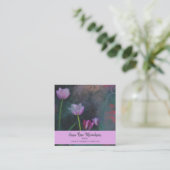 *~* Roze lavender Gray Tulip Shabby  Grunge Vierkante Visitekaartje (Staand voorkant)