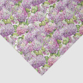 roze lavender Hydrangea Floral Pattern Tissuepapier (Detail)