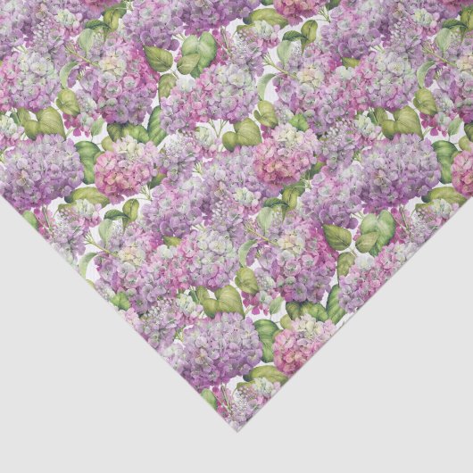roze lavender Hydrangea Floral Pattern Tissuepapier (Detail)