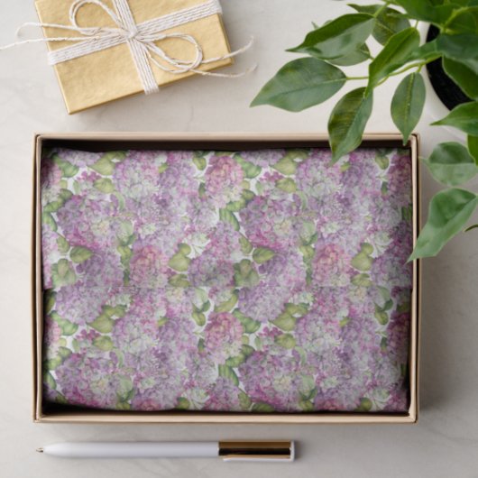 roze lavender Hydrangea Floral Pattern Tissuepapier (Geschenk)