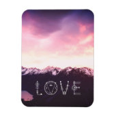 *~* Roze & Lavender Sky Paarse Mountains Foto Magneet (Verticaal)