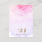 Roze lavender Waterverf Verzamelaar houder Visitekaartje (Voorkant)