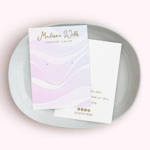 Roze lavendergolven die beeldschermhouder vervaard visitekaartje