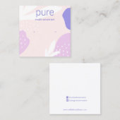 Roze lavenderstudie met juwelenweergave vierkante visitekaartje (Voorkant / Achterkant)