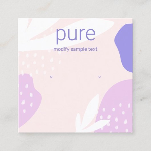 Roze lavenderstudie met juwelenweergave vierkante visitekaartje (Voorkant)