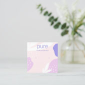 Roze lavenderstudie met juwelenweergave vierkante visitekaartje (Staand voorkant)