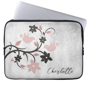 Roze lavevogels - Aangepaste laptophoes Laptop Sleeve