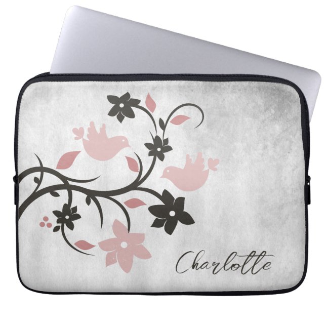 Roze lavevogels - Aangepaste laptophoes Laptop Sleeve (Voorkant)