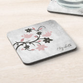 Roze lavevogels Beverage Coaster Bier Onderzetter (Linkerzijde)