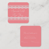 Roze leace Gift Kaart Afsprakenkaartje (Voorkant / Achterkant)