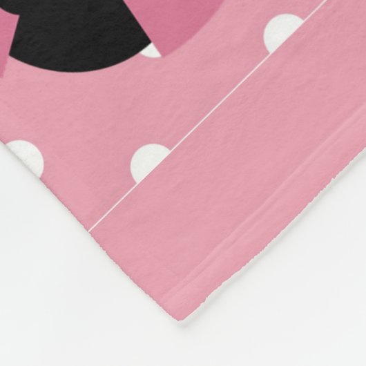 Roze leadybug Polka Dot Personalized Fleece Blanke Deken (Hoek)