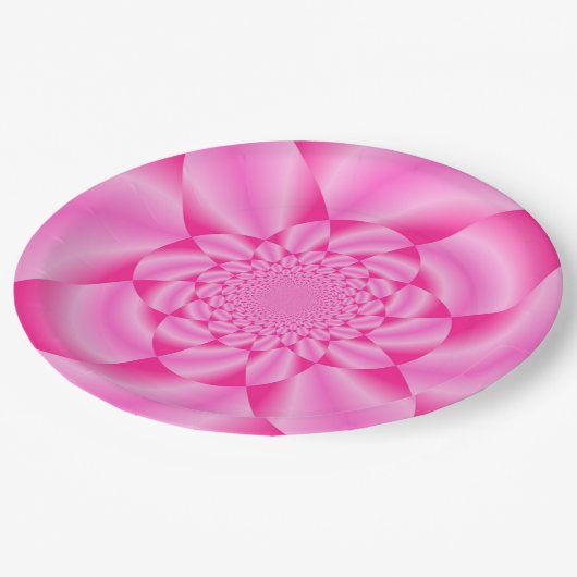 Roze Leaf Petal Papieren Bordje (Gekanteld)