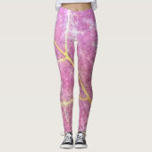 Roze Leaf Yoga Pants Leggings (Voorkant)