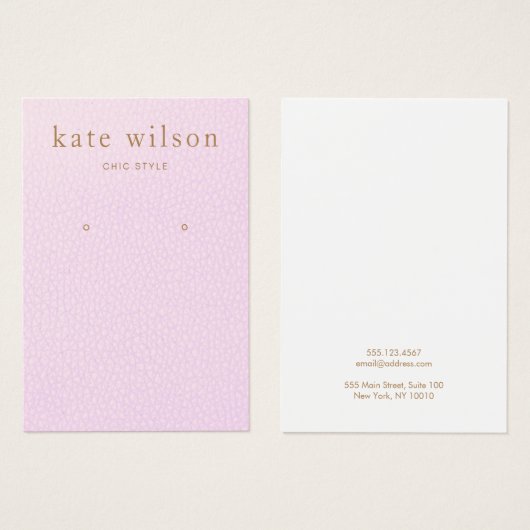 Roze leder (afbeelding)-achterafschermkaart visitekaartje (Voorkant /achterkant)