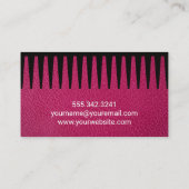 Roze leder | Comb | Schapen Visitekaartje (Achterkant)