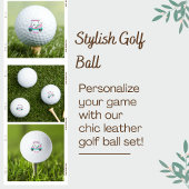 Roze leder Elegant Golf Cart Name Golfballen