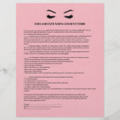 Roze leder EYELASH-UITBREIDINGSFORMULIER Flyer (Voorkant)