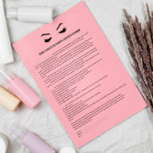 Roze leder EYELASH-UITBREIDINGSFORMULIER Flyer