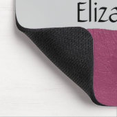 Roze leder, lederen achtergrond, Jouw naam Muismat (Hoek)