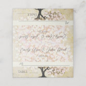 Roze leder met bomen plaatskaartje (Buitenkant ongevouwen)