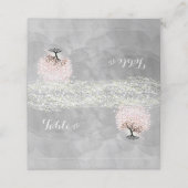 Roze leder met bomen plaatskaartje (Buitenkant ongevouwen)