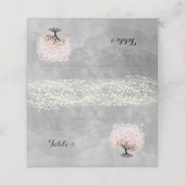 Roze leder met bomen plaatskaartje (Buitenkant ongevouwen)