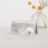 Roze leder met bomen plaatskaartje (Voorkant)