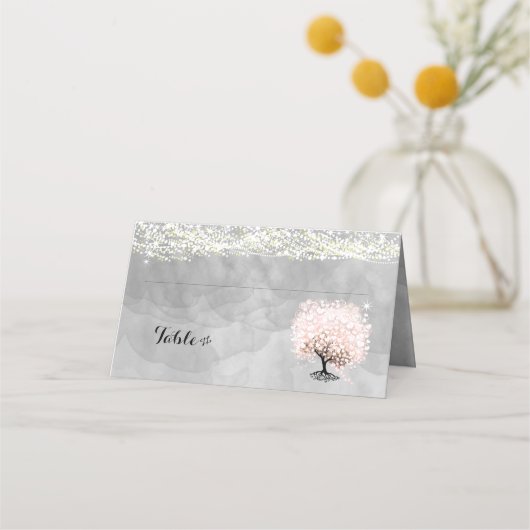 Roze leder met bomen plaatskaartje (Voorkant)