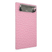 Roze leder mini klembord (Schuin)