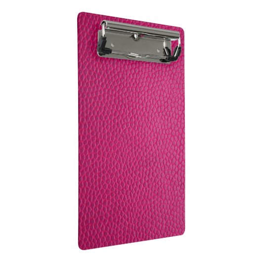 Roze leder mini klembord (Schuin)