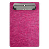Roze leder mini klembord (Voorkant)